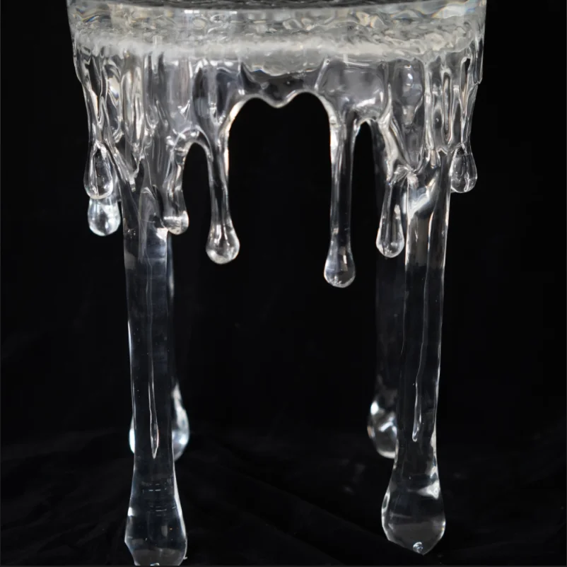 Acrylic side table art ation simulation running water  stool home  sculpture home decoration