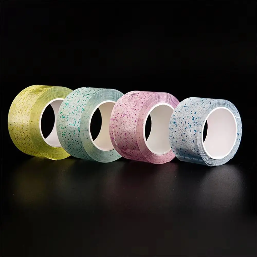 Colorful Glitter Adhesive Blowable Bubble Tapes Pinch Toy Making DIY Craft Nano Bubble Tape Transparent Tapes Children Kids Gift