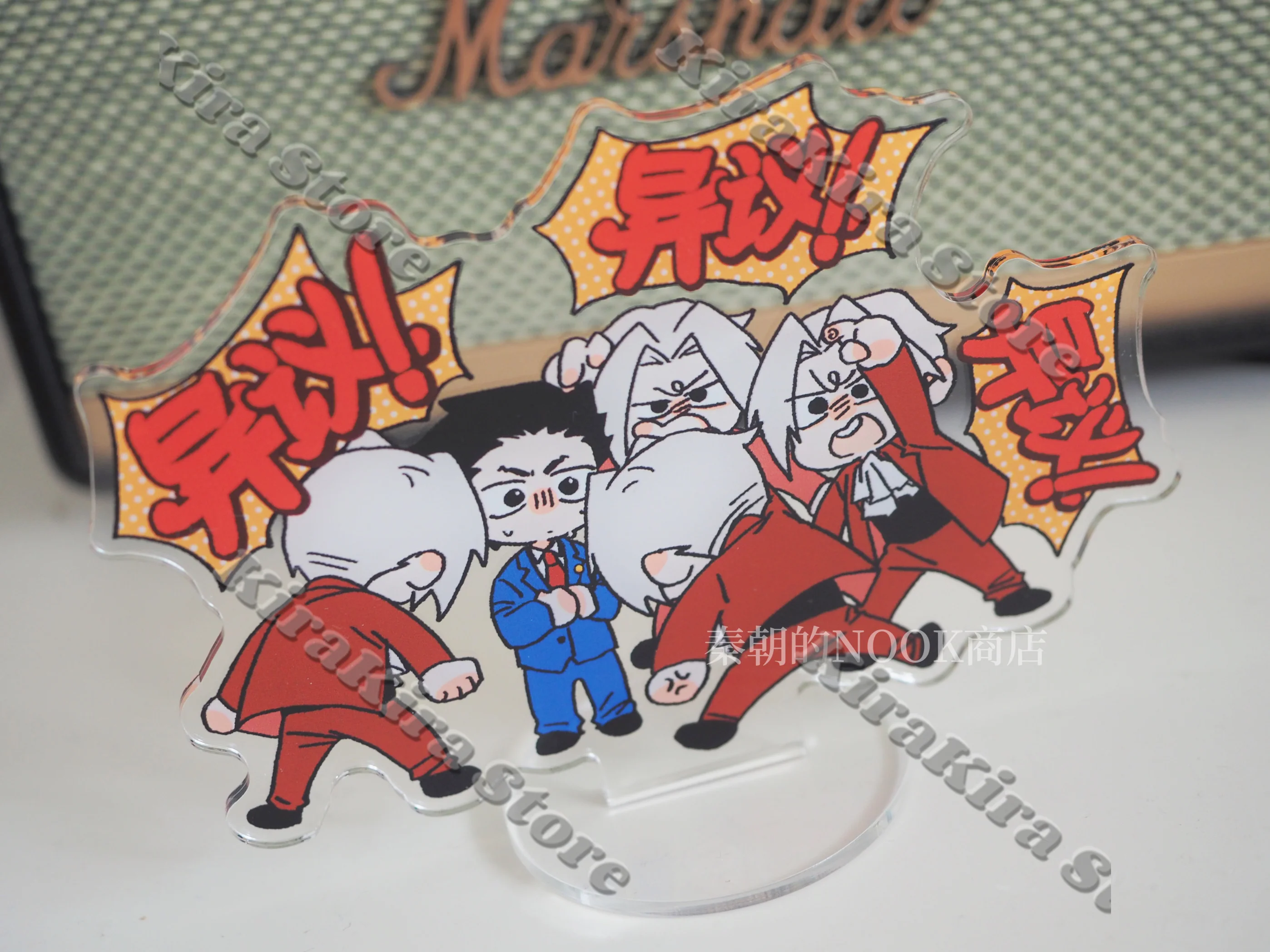 Miles Edgeworth Phoenix Wright Ace Attorney-placa de pie de Anime, soporte acrílico Kawaii, letrero de 15cm, decoración para coleccionar, regalo Adorable