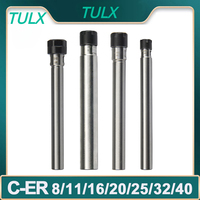 TULX Lengthen Tool Carrier Extension Rod C6 C8 C10 C12 C16 C20 C25 C32 ER11 ER16 ER20 ER25/32 ER Collet Chuck Holder CNC Milling