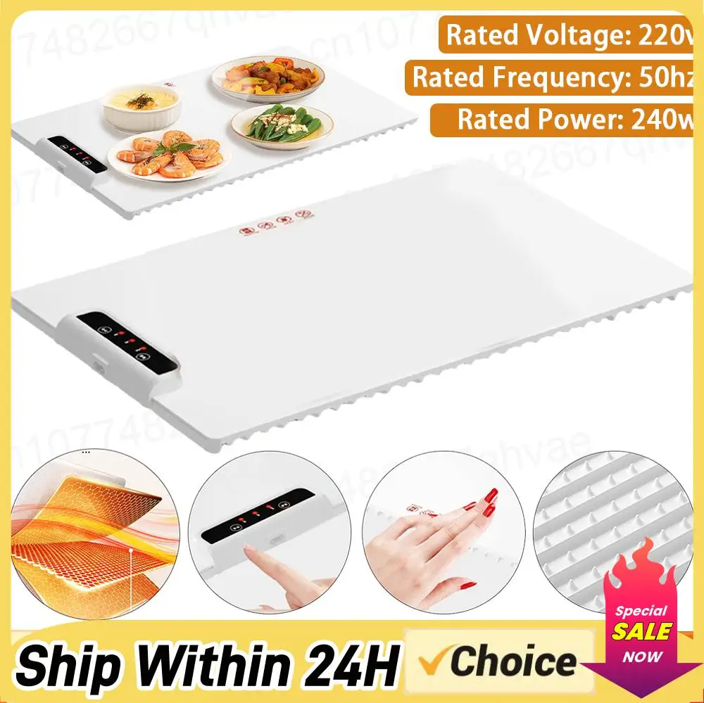 

Electric Heating Plate Food Warmer Mat Silicone Dining Table Fast Warming Food Coffee Heater Tray Foldable Food Warming Plate