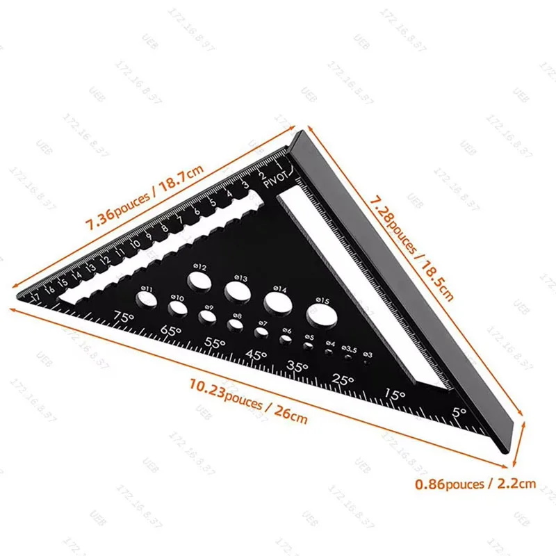 مثلث حاكم سبائك الألومنيوم زاوية المنقلة ميتري مربع حاكم الثلاثي متري زاوية قياس النجارة مسطرة قياس