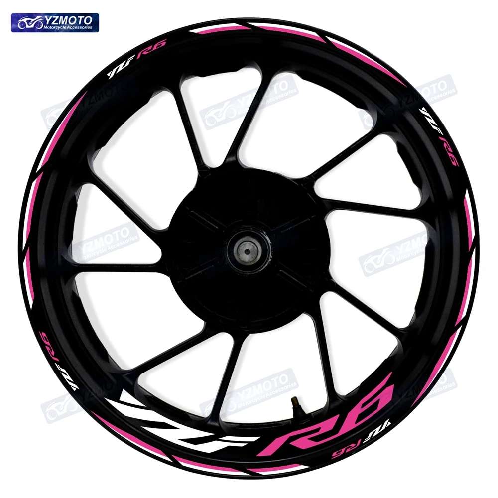 For YZF R6 Motorcycle 17 Inch Front Rear Wheel Hub Racing Sticker Decal Waterproof Reflective Modified Decorative Rim Stickers