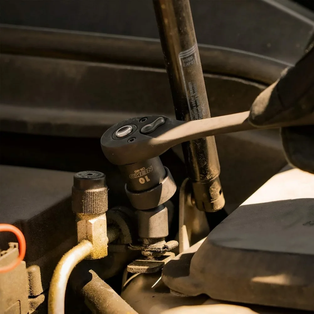 مجموعة مقابس تأثير المحرك NEIKO 02471A مقاس 3/8 بوصة، طقم رئيسي قياسي مكون من 67 قطعة مع مقابس ضحلة وعميقة وسقاطة #6