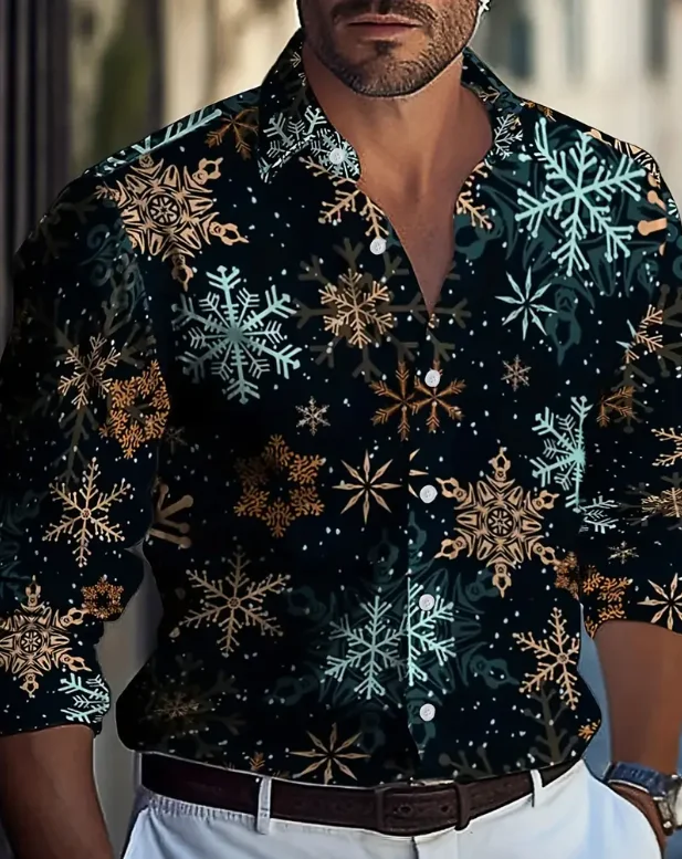 2025Men's Retro Plaid Print Long Sleeve Shirt Fashion Design Luxury Long Sleeve Top Men's Four Seasons Button Lapel Shirt