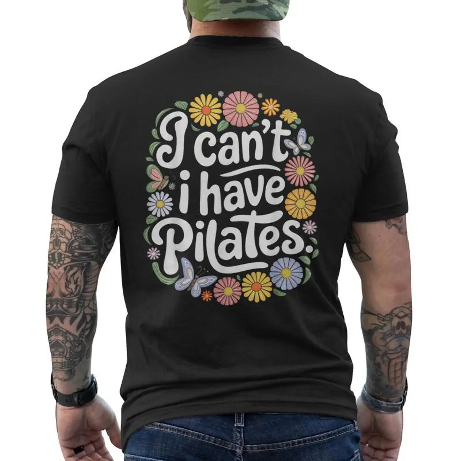 I Can't Have Pilates Instructeur De T shirt imprimé au dos Cadeauxyz vintage Washed streetwear Breathable Stretched homme