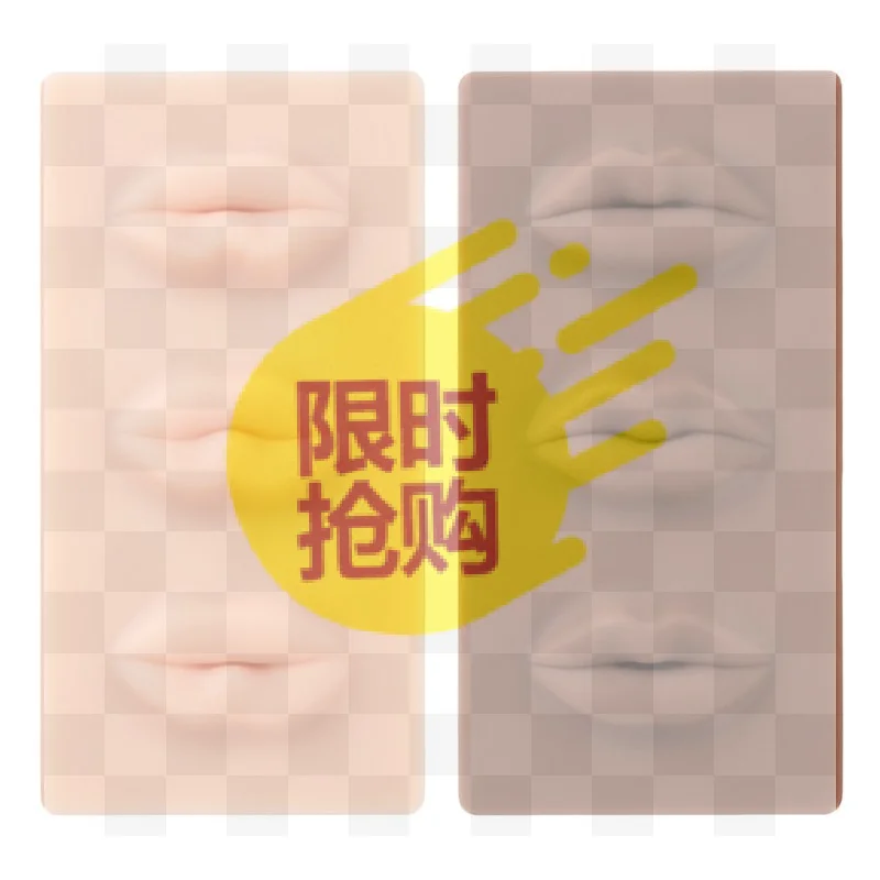 【HBA】1Pcs Latex Tattoo Makeup Lip Coloring Practice Skin 3D Lip Model With 3 Type Europe Lip Shape For Lip Blush Technique