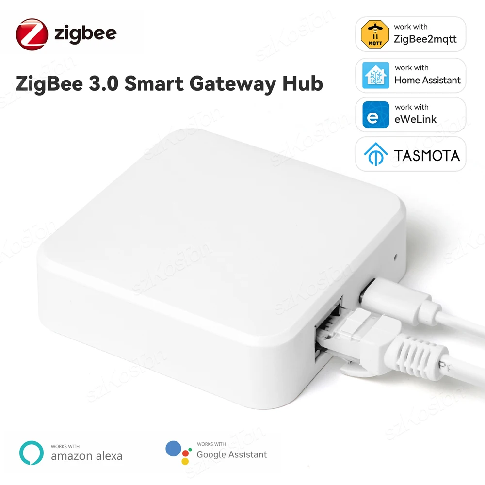 Airies de passerelle filaire Smart Zigbee 3.0, pont Ethernet RJ45 pour les revieeWeLink Andrea Control ZigBee2MQTT, fonctionne avec Alexa Home