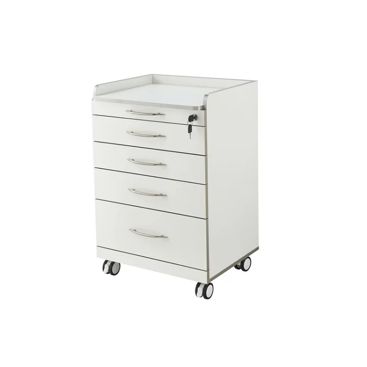 Dental Mobile Side Cabinet Clinic Aesthetic Medical Storage Trolley Stainless Steel Acrylic Dental