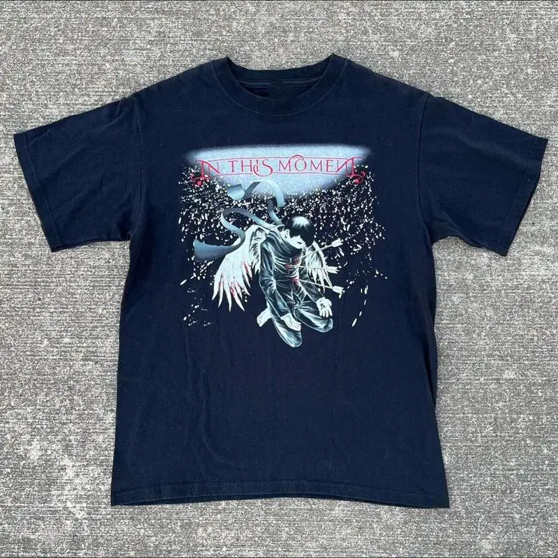 

Vtg In This Moment Band Angel Хлопковая черная футболка всех размеров для мужчин AG216