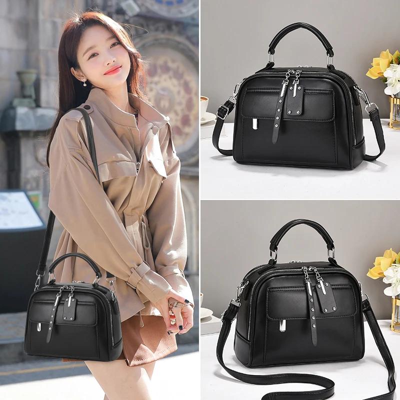 High end ladies' handbag 2024 new fashionable multi-layer large capacity commuting bag versatile single shoulder diagonal cross