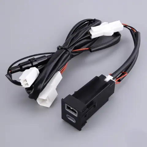 Автомобильный двойной USB-A QC3.0 USB-C PD-порт, адаптер для быстрого зарядного устройства, подходит для Toyota RAV4 Corolla Cross C-HR Prius Sequoia Tundra 2024