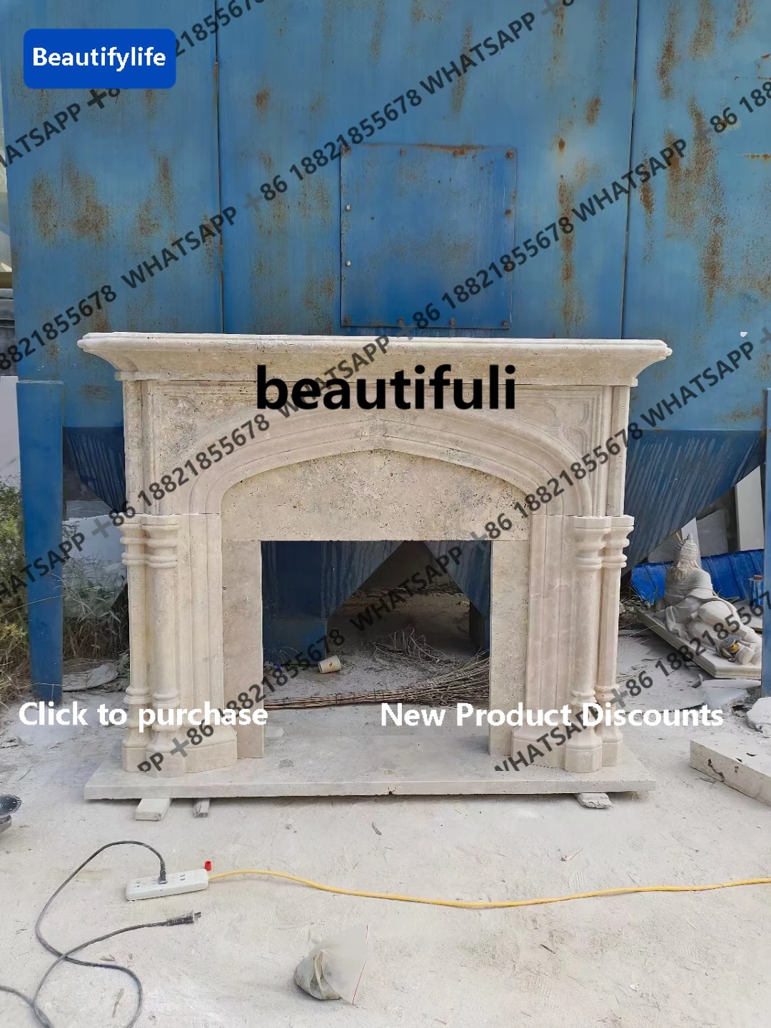 

D183 Quyang резьба по камню пещера каменный камин Европейский ретро камин шкаф гостиная камин для резьбы по камню