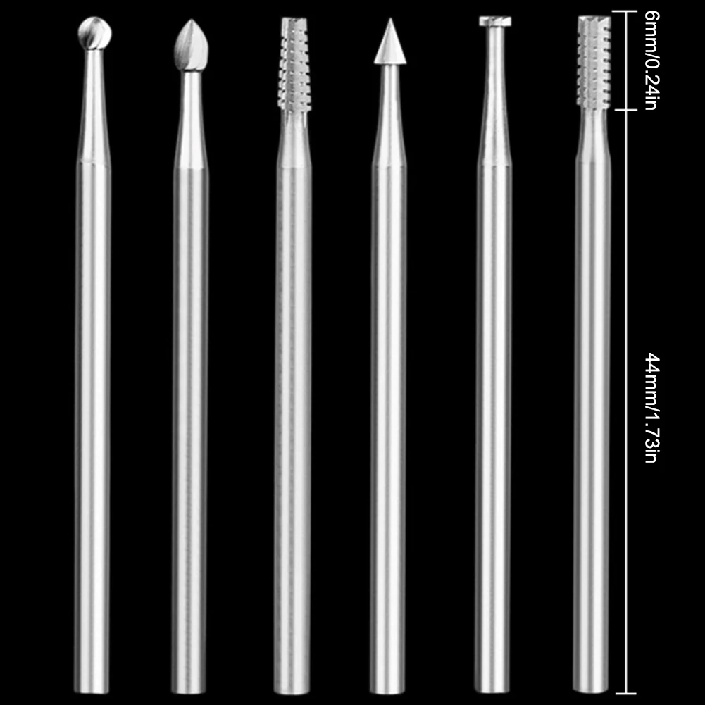 Micro Tungsten Miniatura Escultura e Gravura Bit, Ferramentas Manuais, Gravador, Scriber Etcher, Faca, 3 em, 32 em, 6 pçs/set