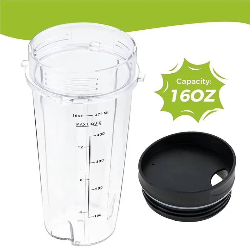 For Nutri Ninja Blender 16Oz Replacement Blender Cups With Sip Lid For Models BL-770/BL-780/BL-660/BL-740/BL-810