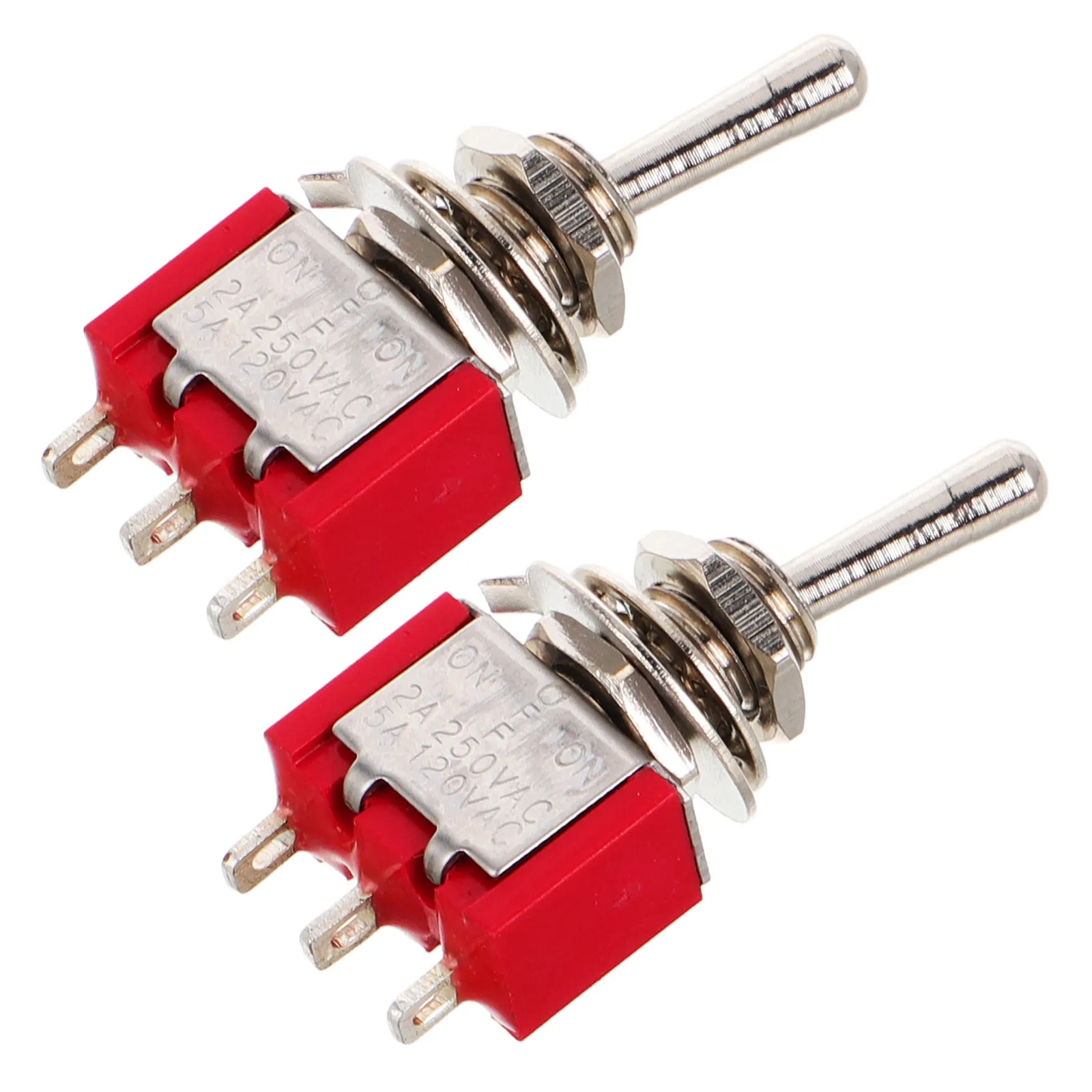 2Pcs Mts-102 Mini Toggle Switch 3-Pin 2-Position Waterproof Stainless Steel Shell Copper Terminal for Automotive Marine
