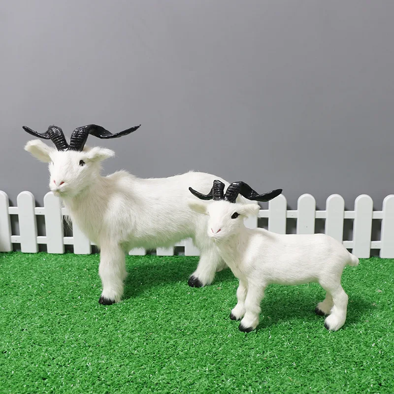 Simulation Goat Model Plastic&furs Sheep Home Decoration Toy Gift d0888