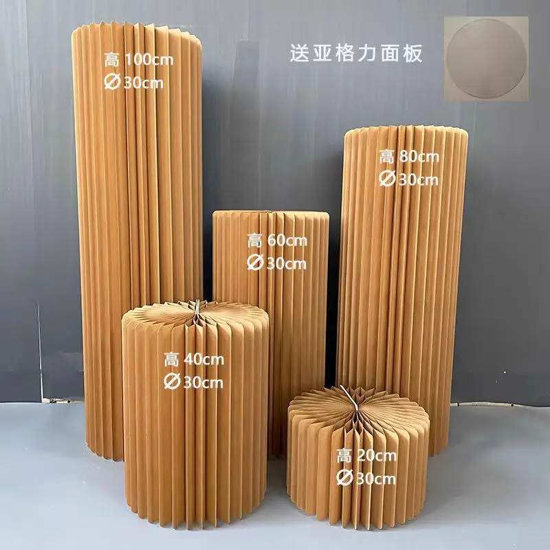 Folding Roman column Paper art display stand Window decoration Balloon party Wedding Island table stand Product display 벽 인테리어