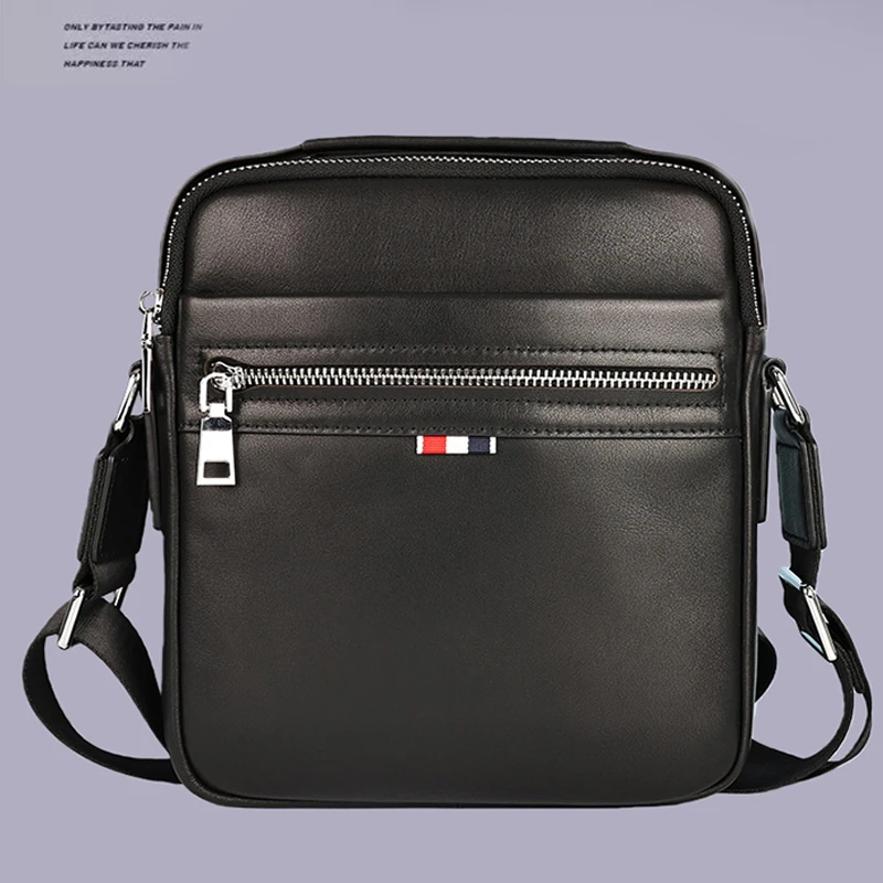 

Мужская сумка через плечо из натуральной кожи, повседневная горизонтальная верхняя часть из воловьей кожи, модная сумка на одно плечо, простой цвет
