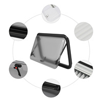 RV Window 700x400mm Aluminum Alloy Frame Black Clamping Installation Opening Angle About 80-85°