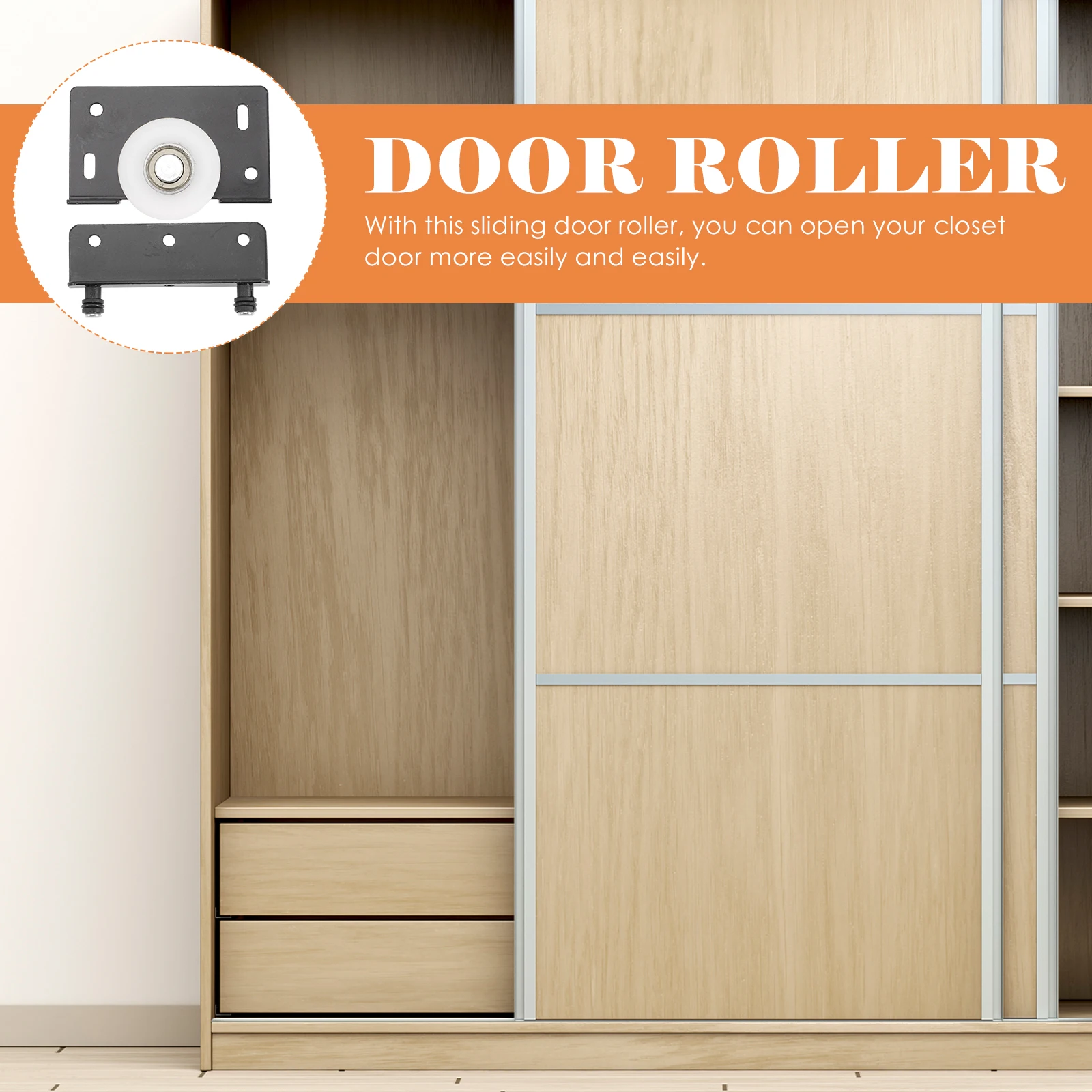 

2 Pcs Pulley Bearing Sliding Glass Door Wheels Cabinet Roller Pulleys Black Rollers Barn