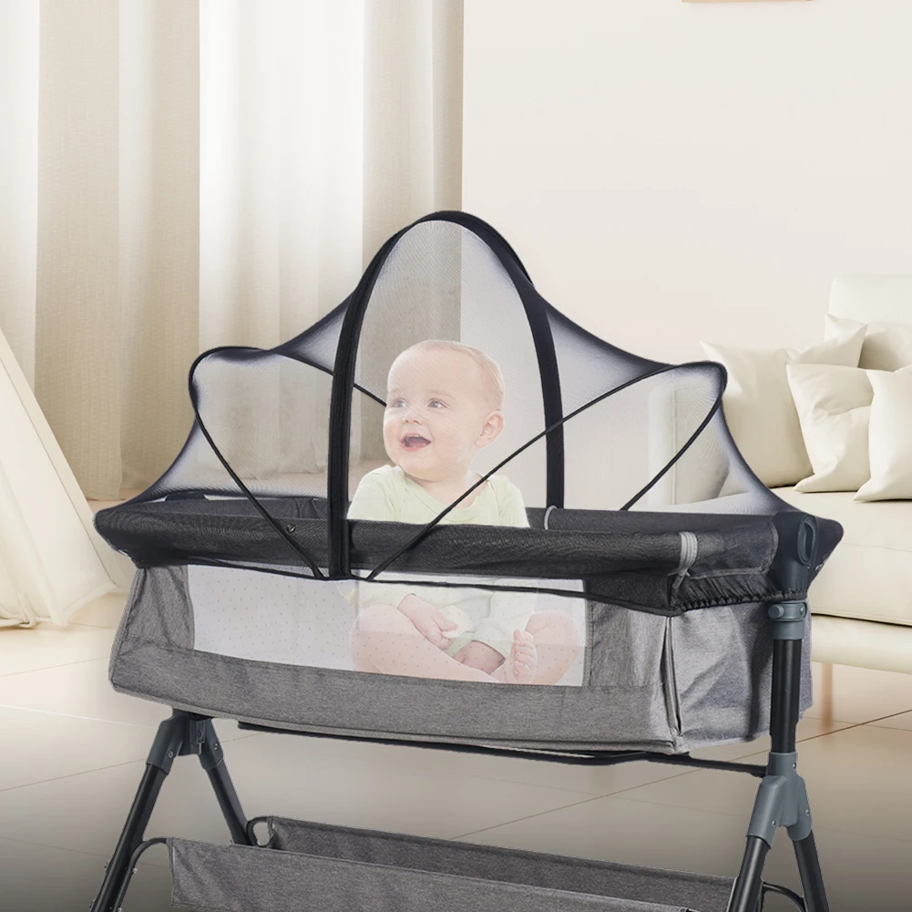Foldable Mosquito Net Breathable Folding Crib Cover Bassinet Mosquito Net Cover for Baby Crib To Keep Cats/Bugs Out