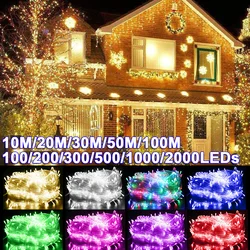 10-100M LED String Fairy Lights Waterproof Indoor Outdoor Wedding Light Garland Garden Christmas Decoration EU/UK/US/AU Plug