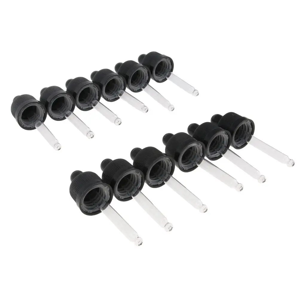 12 szt. Szklane pipety do oczu z zakraplaczem do olejek do masażu perfum olejki eteryczne z zakraplaczem