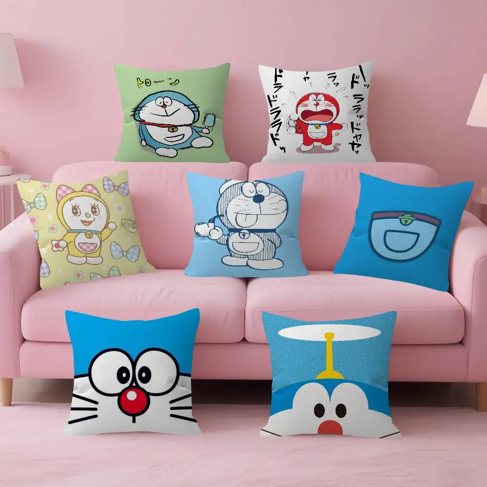 

Cushion Cover Car Throw Pillow Case For Sofa Car Christmas Gift Anime D-d-doraemon W-whitepaper
