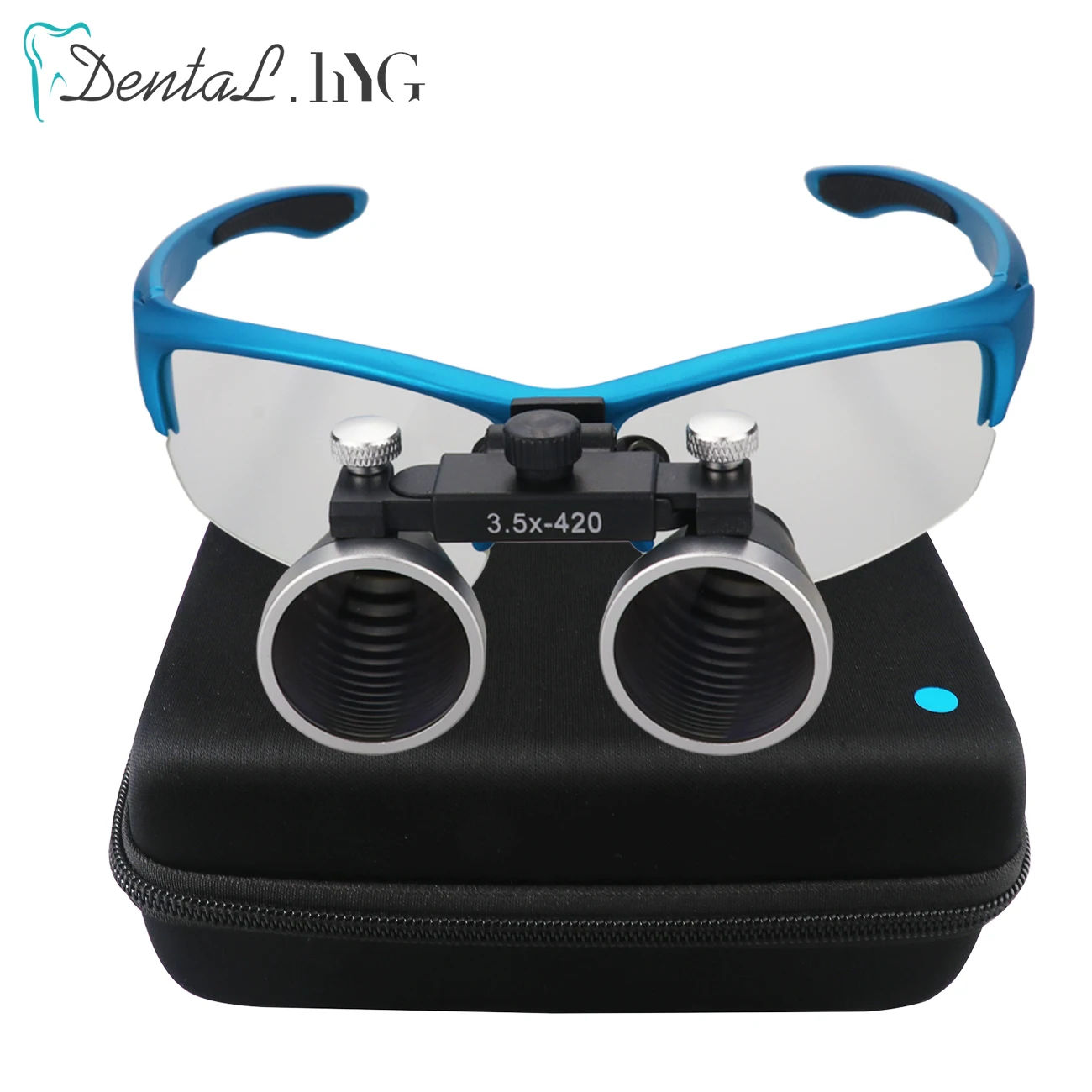 2.5X/3.5X Dental Loupes Binocular Magnifier Head Wearing Ultralight Adjustable Dentist Surgical Magnifying Glass Blue Color