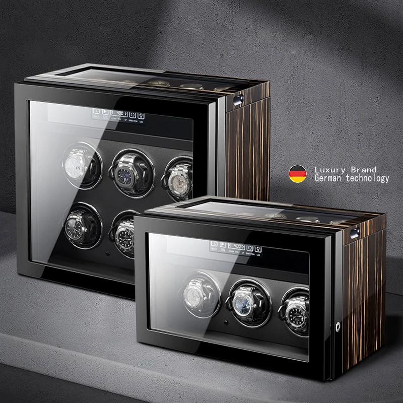 

Luxury Safe Wooden Watch Box Automatic Watch Winder 3-6-9Display Box New LCD LED Touch Screen Watch Winding Box