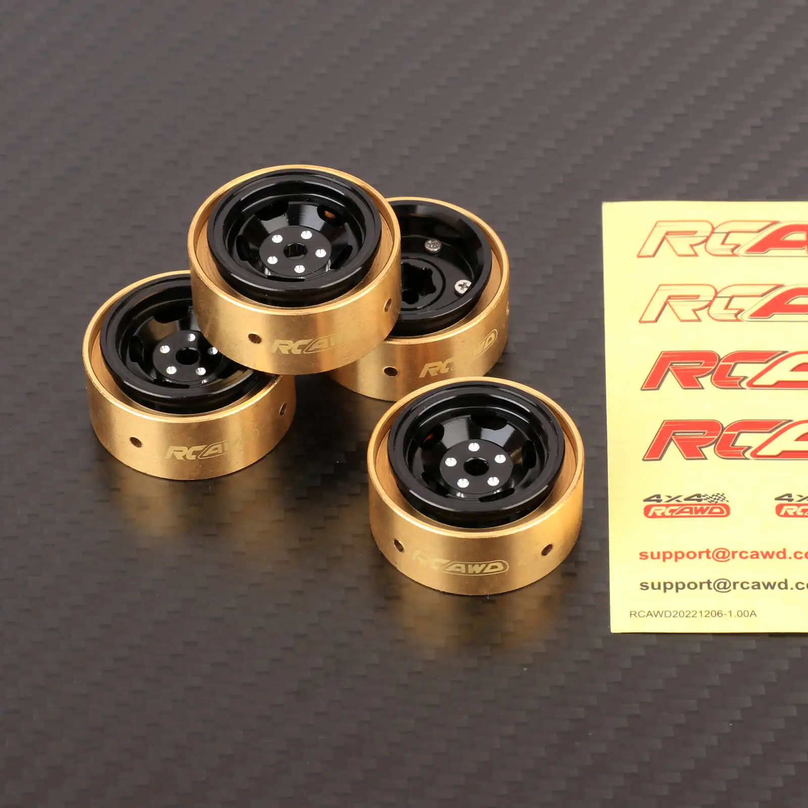 4PCS 128g 0.9 Inch Brass Wheel Frames Counterweights for FMS FCX24 1/24 Defender 110 90 Hobby Crawlers Upgrades Parts