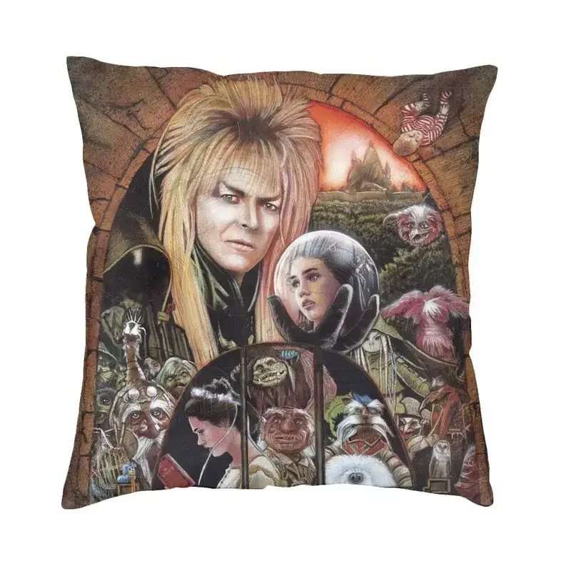 Fantasy Film Labyrinth Cushion Covers 45x45 Jareth The Goblin King Pillow Case for Car Pillowcase Living Room Decoration