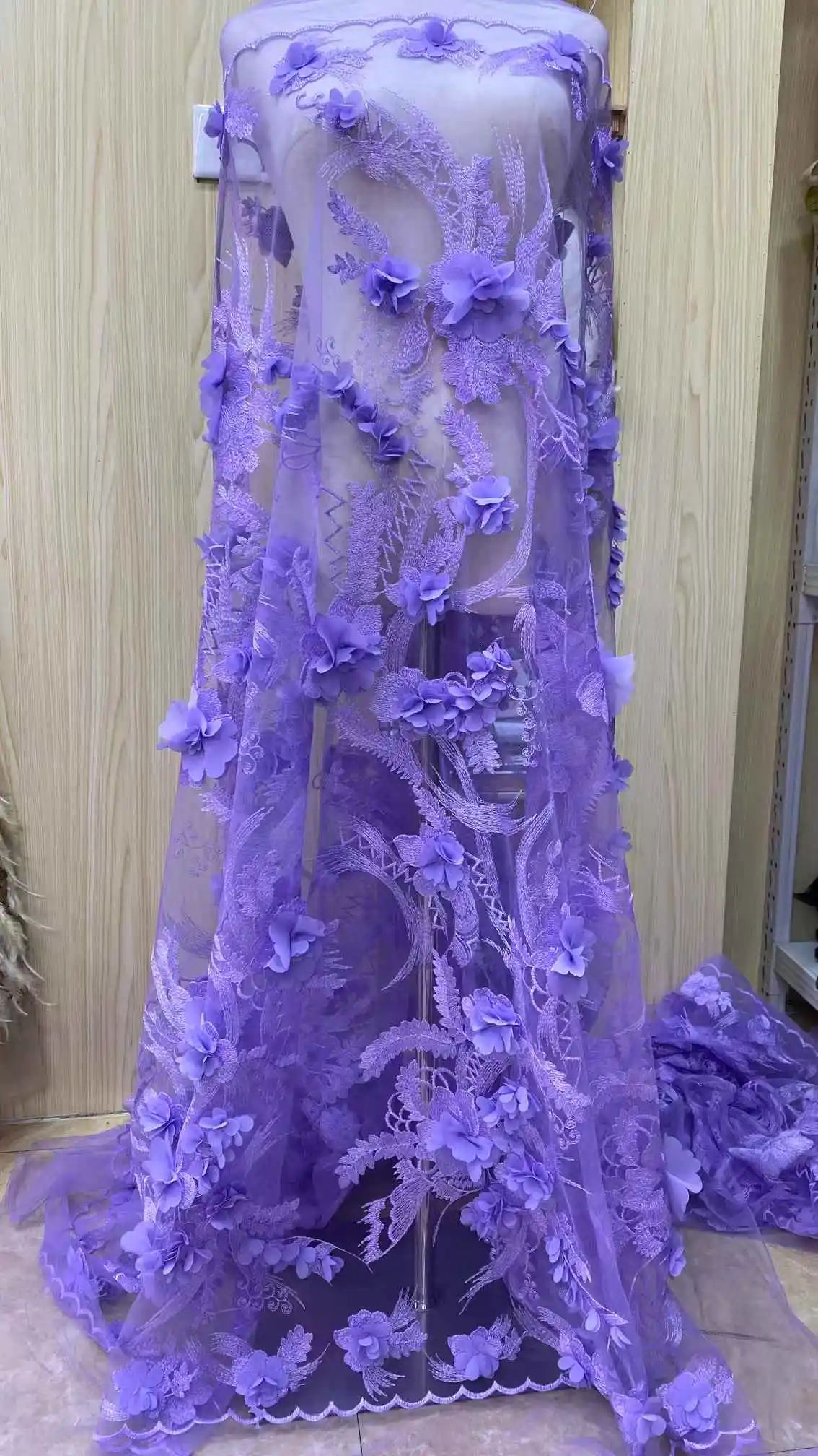 2025 คุณภาพสูงล่าสุดหรูหรา 3Dดอกไม้Appliqueเย็บปักถักร้อยลูกไม้ผ้าคลาสสิกลูกไม้ไนจีเรียผ้าสําหรับชุดเจ้าสาว