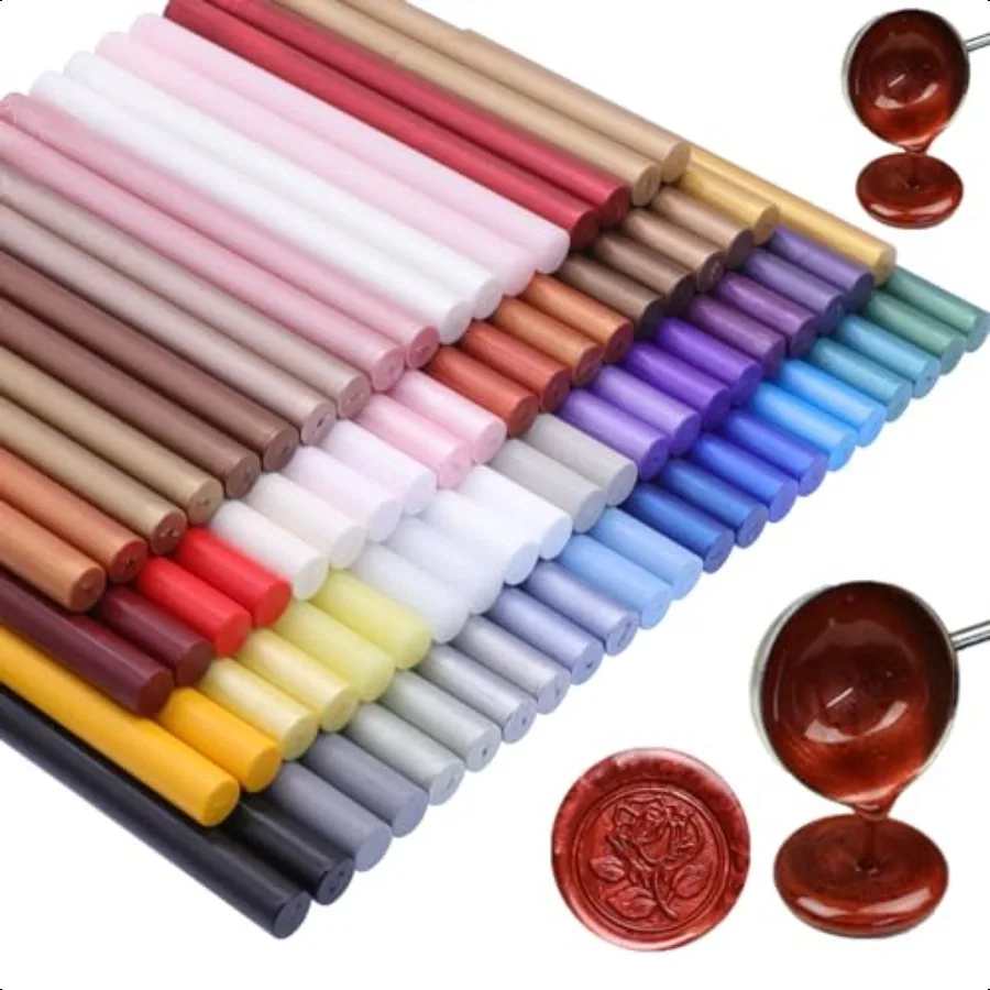 

80 Pcs Glue Gun Sealing Wax Sticks for Wax Seal Stamp Sealing Glue Gun Sealing Wax Sticks Mini Glue Stick Great for Wedding Inv