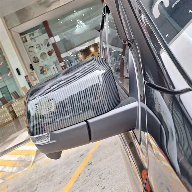 

For Ford Ranger 2023 2024 Car Side Door Rear View Mirror Cover Cap Trim Parts ABS Carbon Fiber-AB36