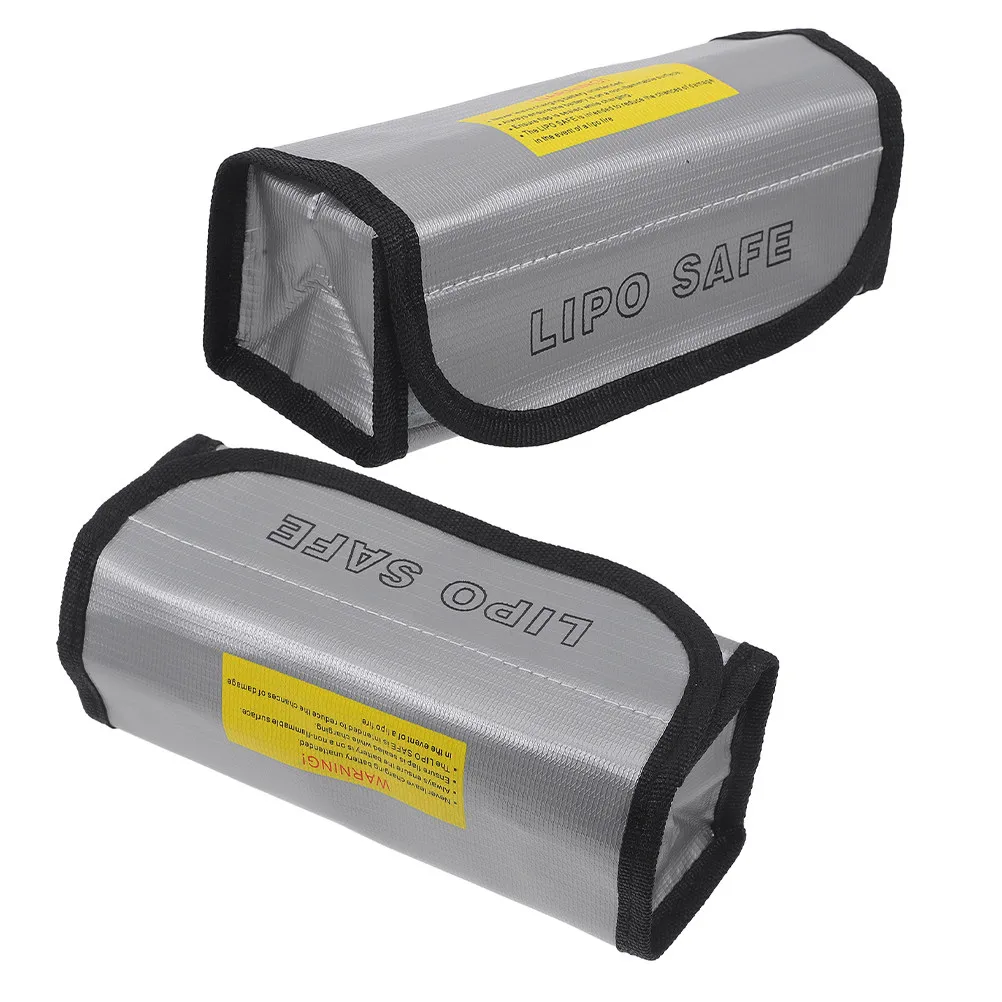 2Pcs Lipo Battery Fireproof Heat-Resistant Explosion-Proof Storage Pouch Aircraft Battery Protection Charging