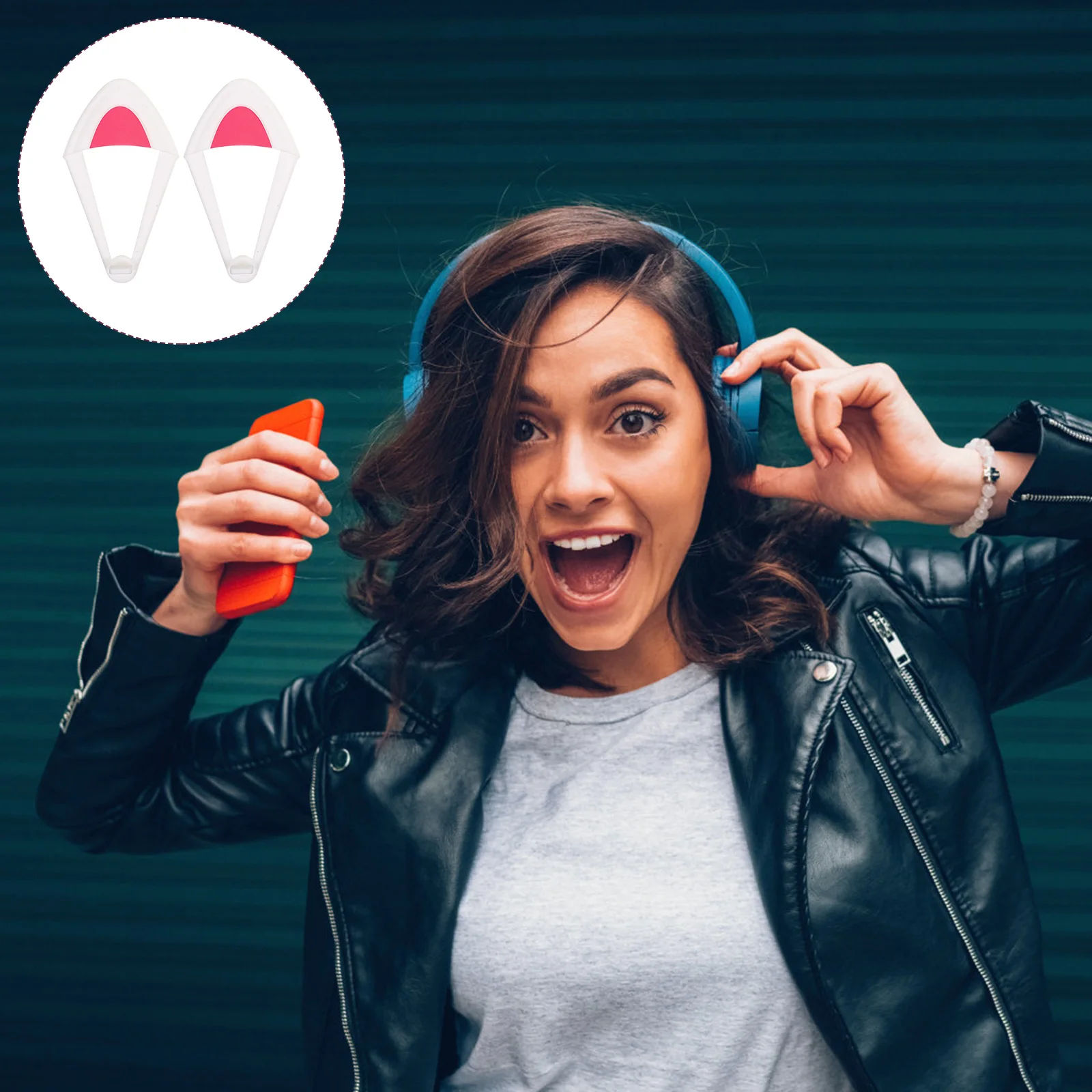 

1Pair Cat Ear Shaped Headset Decors Supple Silicone Material Perfect Fit for Different Headphones Headset Decorations