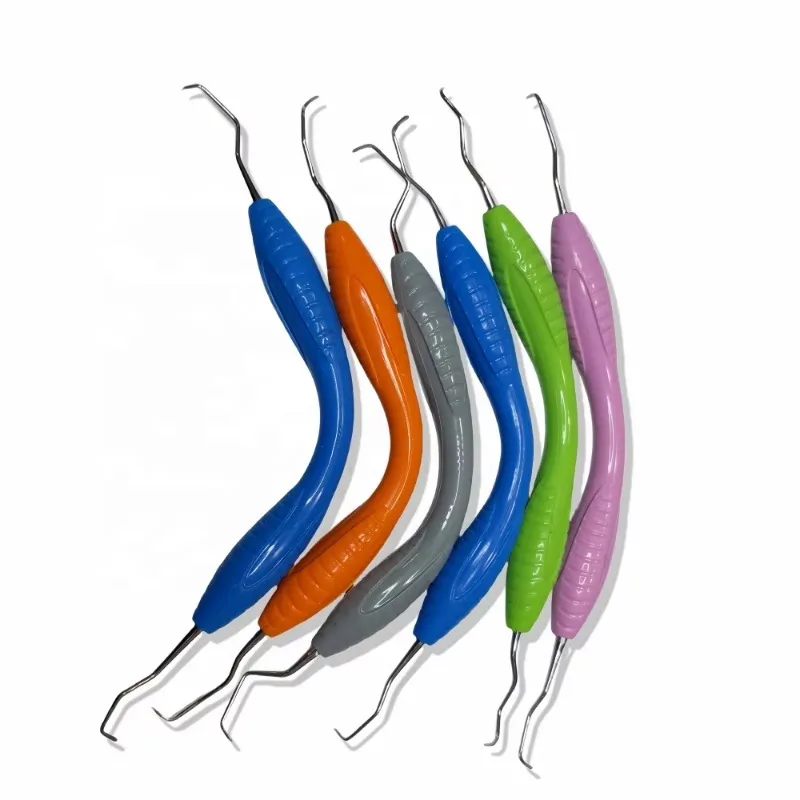Silicone Handle Bendable Type Lab Professional Gracey Curette Periodontal Bone Curettes Perio Lab Cleaning Scaler Explorerss