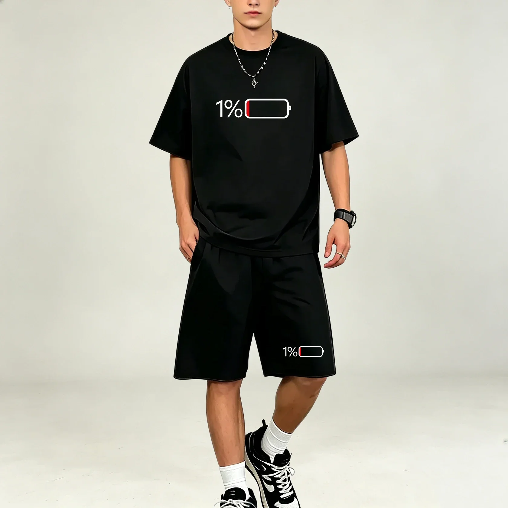 Ensemble de t-shirts pour hommes, à séchage rapide, col rond, imprimé, short de sport ample, respirant, vêtements de sport pour hommes, été, offre spéciale