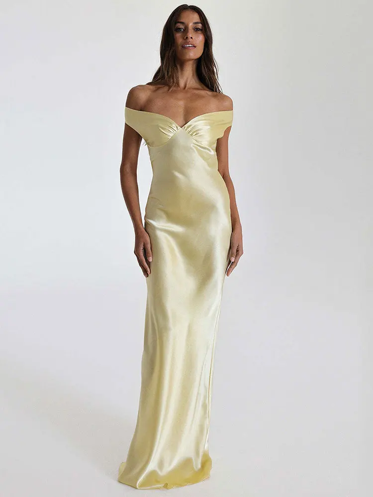 GACVGA エレガントなサテンバックレスマキシドレス女性のための 2025 夏の新セクシーなガウンクラブパーティーイブニングロングドレス