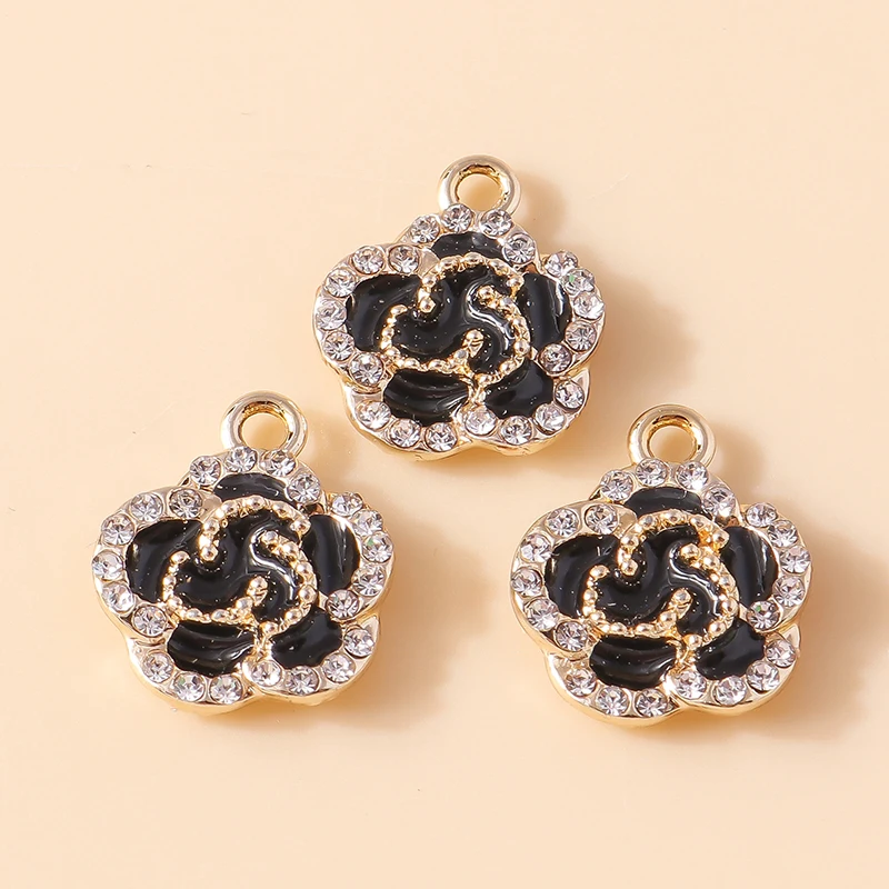 20 Stück 14x17mm Modische Kristallblumen-Anhänger für Schmuckherstellung, Ohrringe, Halsketten, Armbänder, Zubehör, DIY-Bastelarbeiten, Geschenk – Detail 11