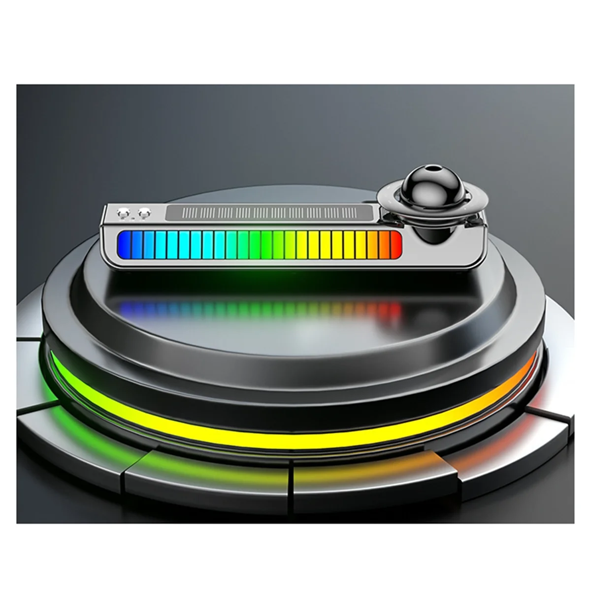 B43C Car Air Freshener Dynamic Sound Pickup Light Solar Aromatherapy Smart Parking Number Plate Auto Accessories