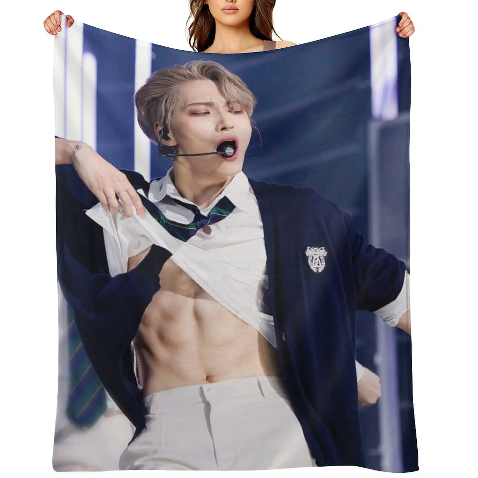 

Ateez Seonghwa Throw Blanket Soft Beds warm winter Weighted Large Blankets