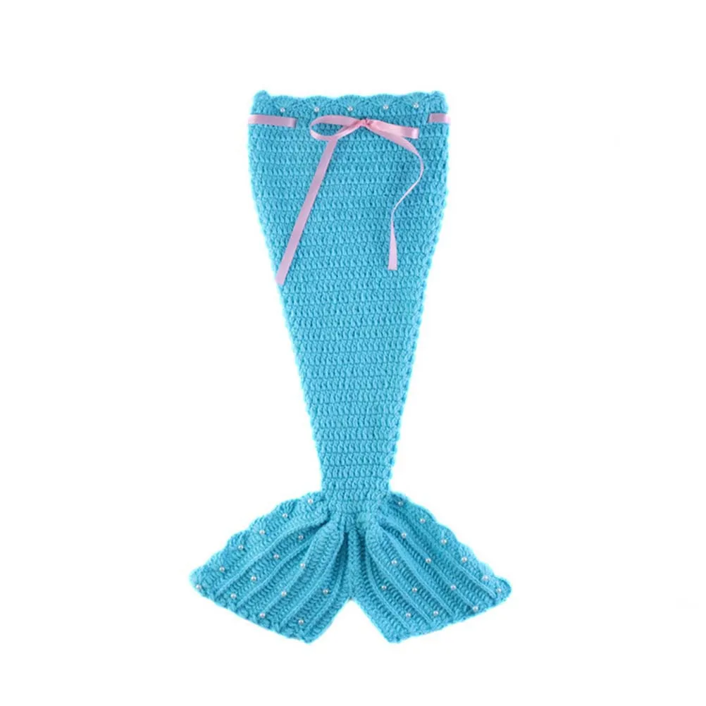 1 مجموعة الوليد حورية البحر ذيل البدلة الطفل زي السماء الزرقاء الحياكة الكروشيه الرضع التصوير الدعائم الطفل تأثيري الدعاوى