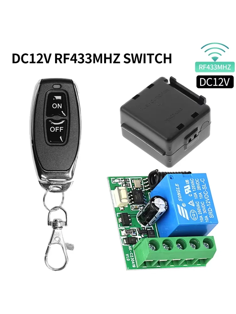 10A Relais Ontvanger Mini Module Afstandsbediening f 433Mhz Universele Poort Afstandsbediening Schakelaar DC 12V of Poort LED garagedeur - afbeelding 2