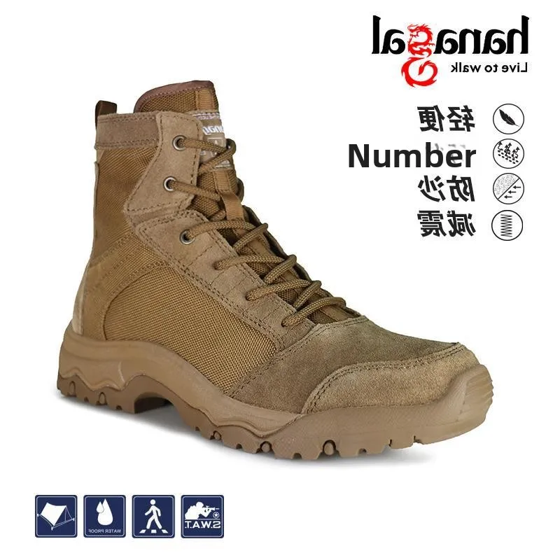 Four-season low-top faux fur lightweight men's desert hiking boots, training military enthusiast boots, workwear boots