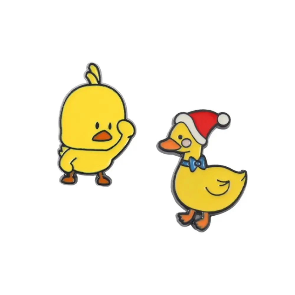 Cute Yellow Chickens Ducks Enamel Pins Korean Style Animal Electroplating Alloy Men