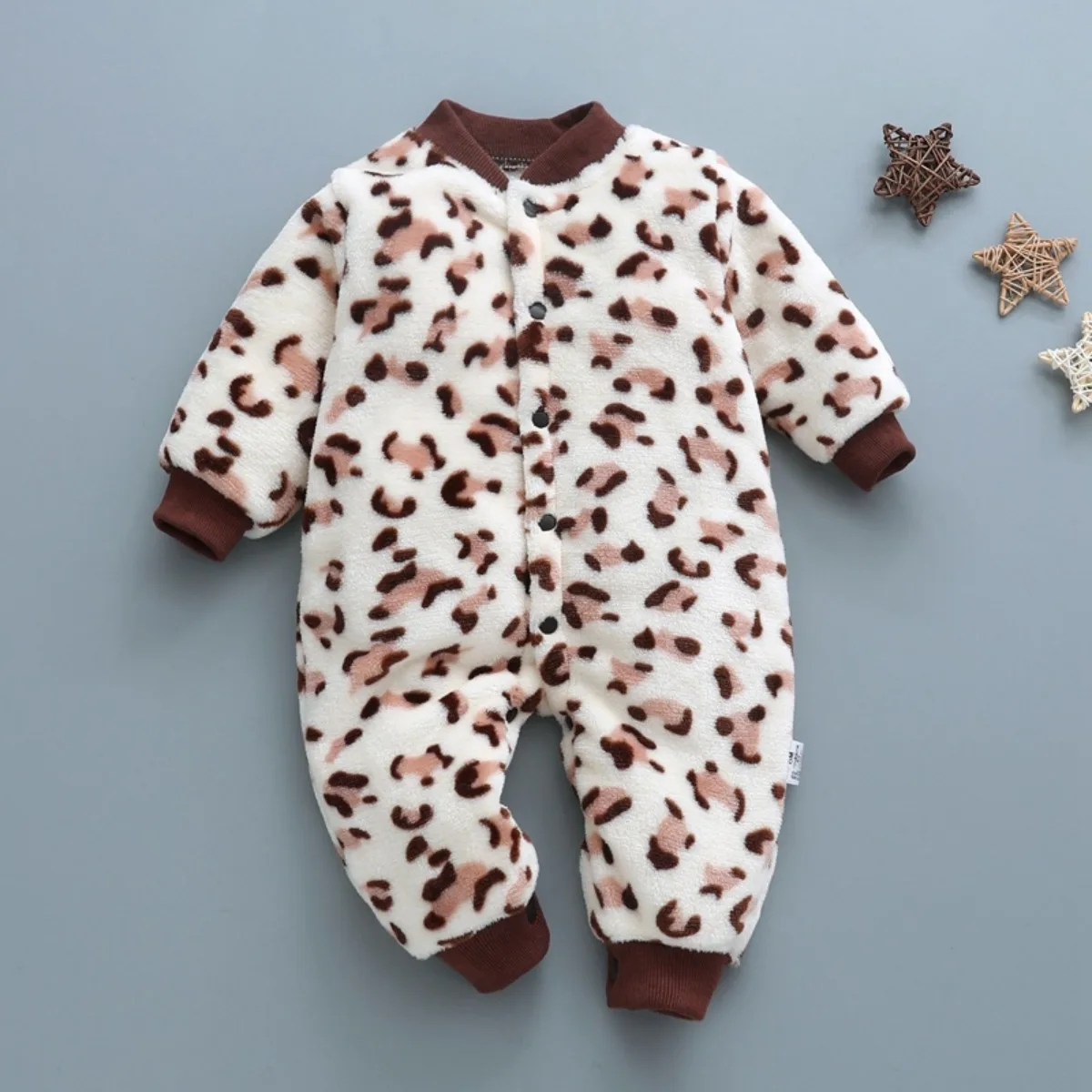 Baby Boy Autumn Winter Warm Pajamas 0-18 Months Infant Girl Flannel Comfortable Jumpsuit Kid Soft Skin-friendly Outwear Romper
