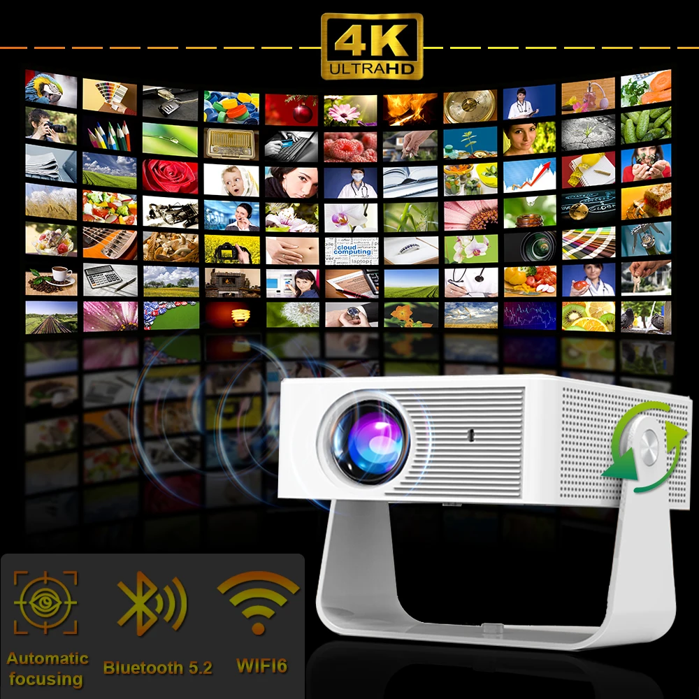 2025X3 جهاز عرض صغير محمول 4k فيديو فك دعم أندرويد واي فاي LED 1080P المسرح المنزلي فيديو شعاع العارض للأفلام